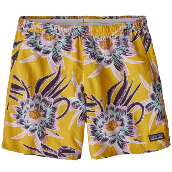 Patagonia Women's Baggies Shorts 5" Yellow Floral Print - Picture 2 of 8